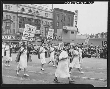 Photo of Detroit Labor Day Parade 1942 from Library of Congress.