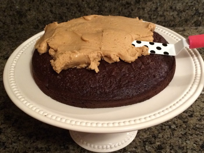 Chocolate cake peanut butter filling