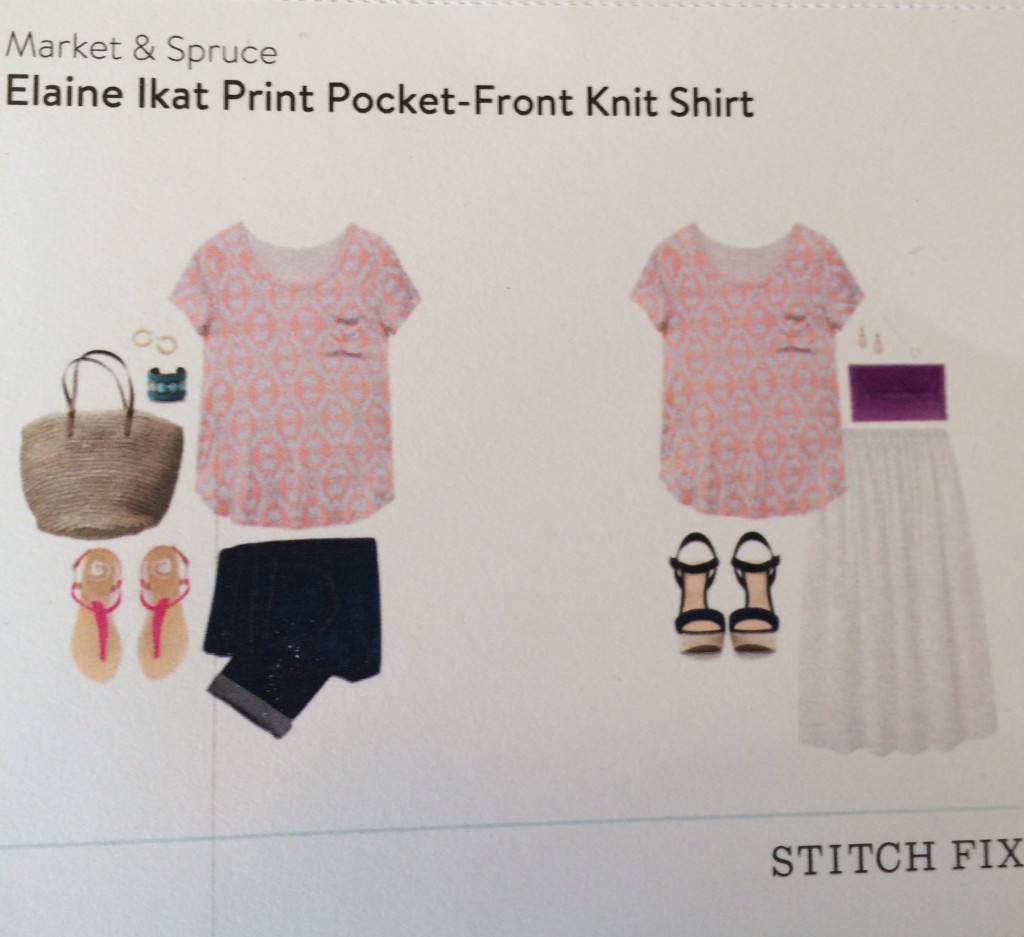 Elaine Ikat Print Pocket-Front Knit Shirt Stitch Fix