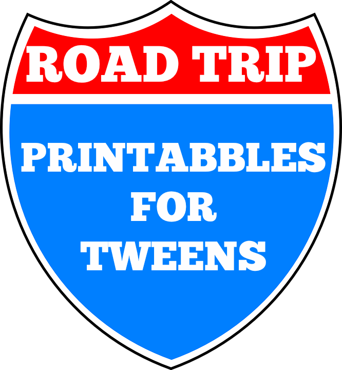 Road trip printables for tweens
