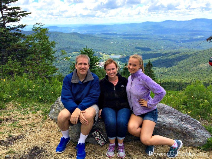 Family photo from top of Mt. Mansfield in Vermont