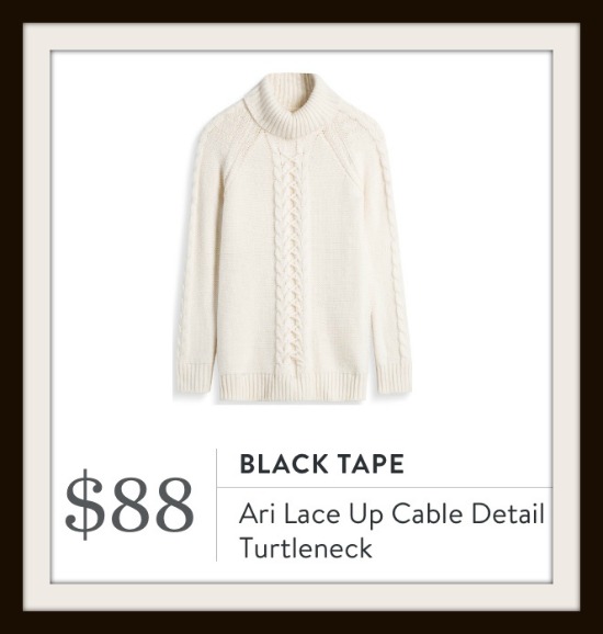 Ari Lace Up Cable Detail Turtleneck by Black Tape from Stitch Fix
