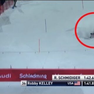 skier Robby Kelley crash never give up climb uphill