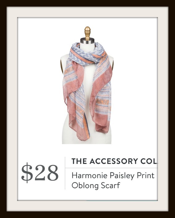 The Accessory Collective Harmonie Paisley Print Oblong Scarf