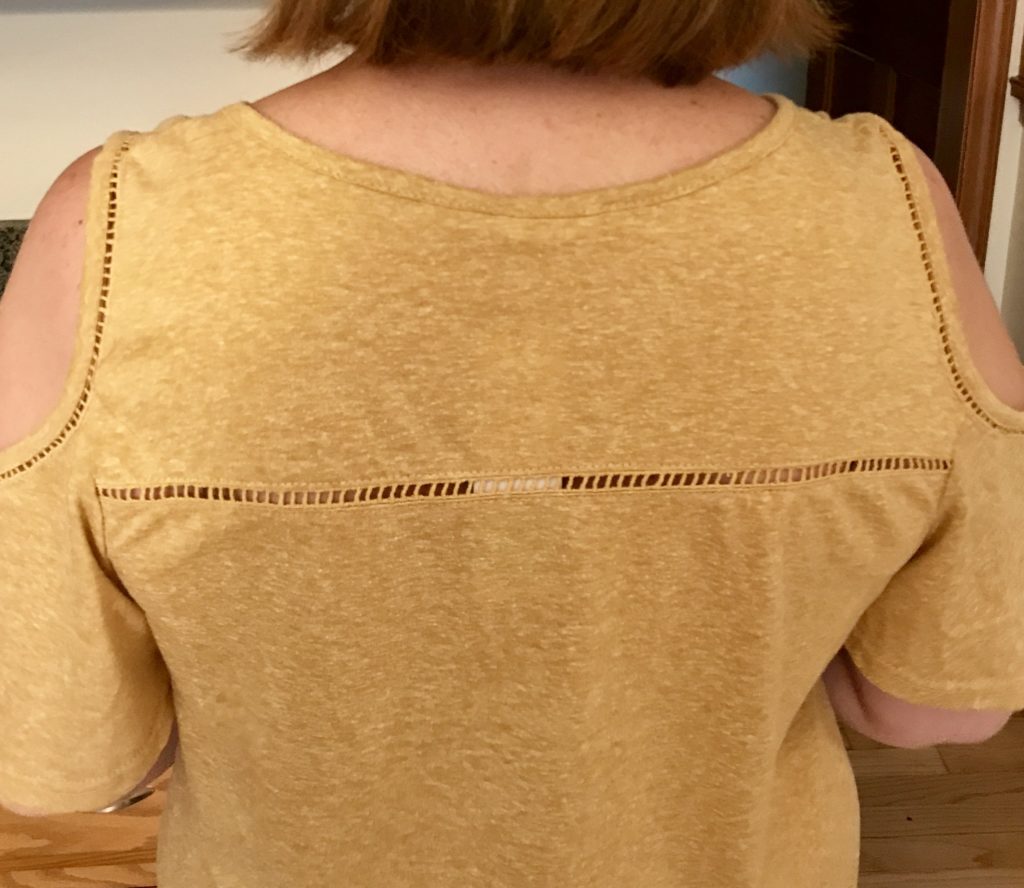 Love the detail on the back of Le Lis Cold Shoulder Top from Stitch Fix