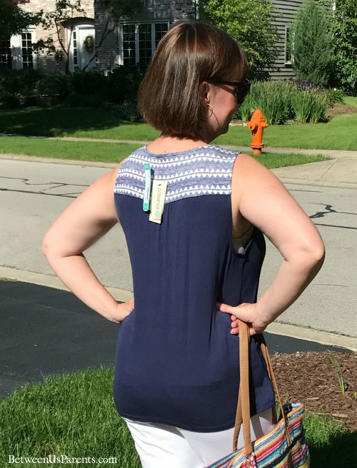 Back of Skies are Blue Mandrean top from Stitch Fix shirt