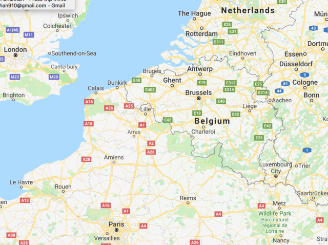 Map of Belgium, which is a great European destination for families with teens