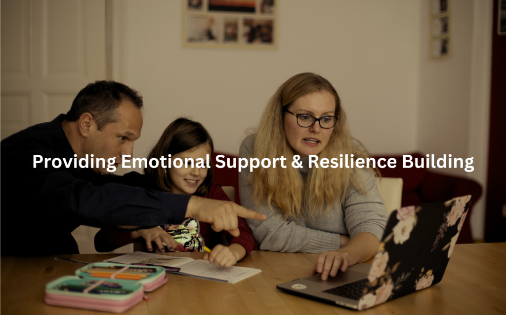 Family engaged in a shared activity, promoting emotional well-being and resilience